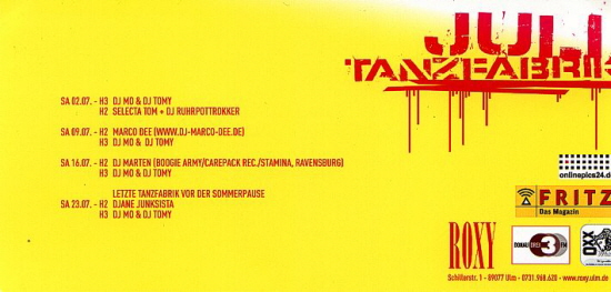 Roxy 2005 Juli Flyer