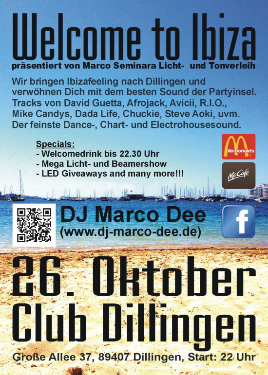 Welcome to Ibiza Flyer